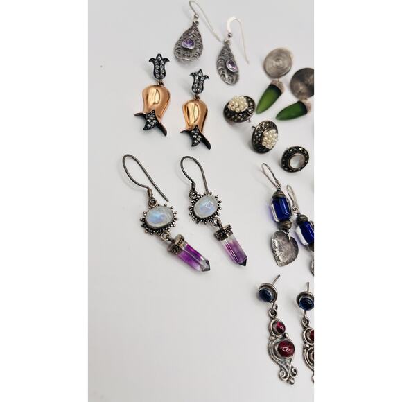 Lot Of Sterling Silver 925 Earrings For Craft Jewelry Making ASIS - Picture 2 of 10